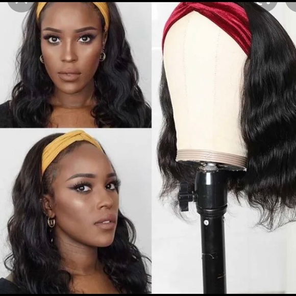 Human hair Body wave headband wig